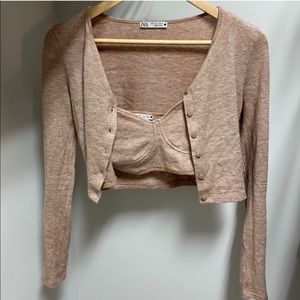 Zara knit cardigan set